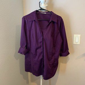 Lee Riders Ladies' 3/4 Sleeves Button Up Shirt, XXL